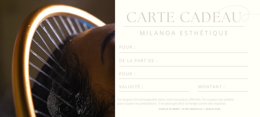 Carte cadeau Milanoa Esthétique