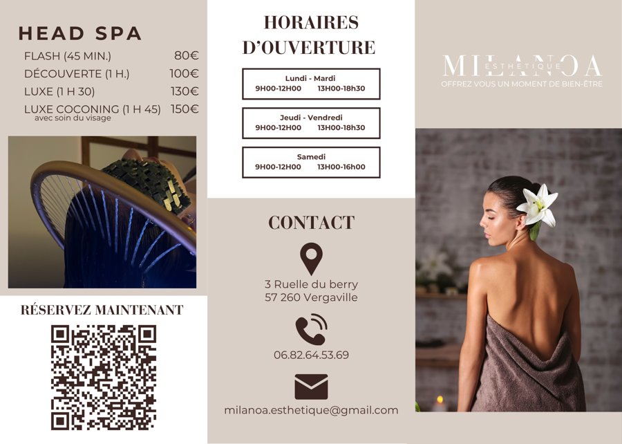 Flyer Milanoa Esthétique — recto